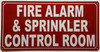 FIRE ALARM & SPRINKLER CONTROL ROOM COMPLIANCE SIGN