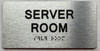Signage SERVER ROOM  with Raised letters/Image & Grade 2 Braille - Includes Red Adhesive pad for Easy Installation (Brushed Aluminum/silver, Tacticle ) - The park Ave Line