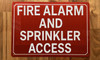 NYC FIRE ALARM AND SPRINKLER ACCESS SIGN