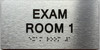 Sign EXAM ROOM S with Raised letters/Image & Grade 2 Braille - Includes Red Adhesive pad for Easy Installation (Brushed Aluminum/silver) - The park Ave Line (EXAM ROOM 1)