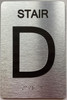 Sign Floor number  with Raised letters/Image & Grade 2 Braille - Includes Red Adhesive pad for Easy Installation ( Brushed Aluminum/silver) - The park Ave Line (STAID D)