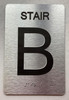 Signage Floor number  with Raised letters/Image & Grade 2 Braille - Includes Red Adhesive pad for Easy Installation ( Brushed Aluminum/silver) - The park Ave Line (STAIR B)