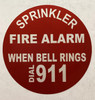 HPD TWO  FIRE SPRINKLER ALARM BELL SIGN