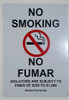 NO SMOKING VIOLATORS ARE SUBJECT TO FINES OF $250-$1000 Smoke free Air Act