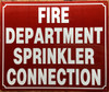 FIRE DEPARTMENT SPRINKLER CONNECTION SIGN