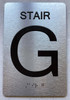 FLOOR NUMBER SAFETY SIGN WITH RAISED LETTERS THE PARK AVE LINE (STAIR G)