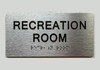 RECREATION ROOM SAFETY SIGN WITH RAISED LETTERS THE PARK AVE LINE