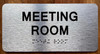 MEETING ROOM COMPLIANCE SIGN WITH RAISED LETTERS