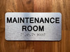 MAINTENANCE ROOM SAFETY SIGN WITH RAISED LETTERS