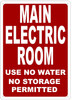 Main Electric Room Sign