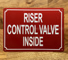 NYC RISER CONTROL VALVE INSIDE SIGN