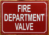 FD FIRE DEPARTMENT VALVE SIGN