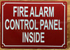 FIRE ALARM CONTROL PANEL INSIDE SIGN