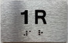 APT NUMBER 1R SIGN-UNIT NUMBER SIGN WITH RAISED LETTERS