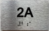 APT NUMBER 2A SIGN-UNIT NUMBER SIGN WITH RAISED LETTERS