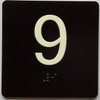 HPD ELEVATOR FLOOR NUMBER THE LEXINGTON AVE LINE (9TH FLOOR) SIGN