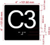 NYC ELEVATOR FLOOR NUMBER THE LEXINGTON AVE LINE (C3- CELLAR 3) SIGN