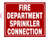 FIRE DEPARTMENT SPRINKLER CONNECTION SAFETY SIGN