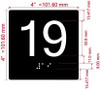 NYC ELEVATOR FLOOR NUMBER THE LEXINGTON AVE LINE (19TH FLOOR) SIGN