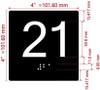 NYC ELEVATOR FLOOR NUMBER THE LEXINGTON AVE LINE (21TH FLOOR) SIGN