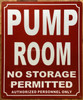 PUMP ROOM SIGN