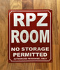 RPZ ROOM COMPLIANCE SIGN