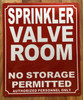 NYC SPRINKLER VALVE ROOM SIGN
