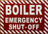 BOILER EMERGENCY SHUT OFF SIGN -ZEBRA LINE