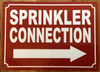 SPRINKLER CONNECTION RIGHT ARROW SIGN