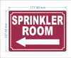 FD SPRINKLER ROOM SIGN WITH LEFT ARROW