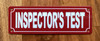 NYC INSPECTOR'S TEST SIGN
