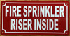 HPD FIRE SPRINKLER RISER INSIDE SIGN