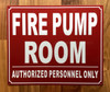 NYC FIRE PUMP ROOM SIGN