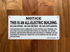 NOTICE: THIS IS AN ALL ELECTRIC BUILDING SIGN ( WHITE , 8.5X4.5 INCH ALUMINIUM)