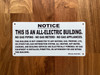 NOTICE: THIS IS AN ALL ELECTRIC BUILDING SIGN ( WHITE , 8.5X4.5 INCH ALUMINIUM)