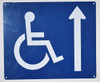 Wheelchair Accessible  with Ahead Arrow -The Pour Tous Blue LINE -Tactile s