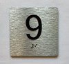 Elevator Floor Number / Elevator Jamb Plate 9 Braille Sign