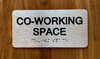 Co-Working Space Sign with Raised Letters & Grade 2 Compliance Sign
