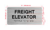 Freight Elevator Sign with Raised Letters & Grade 2 Hpd Sign