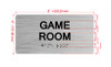 Game Room Sign with Raised Letters & Grade 2 Hpd Sign