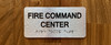 Fire Command Center Sign with Raised Letters & Grade 2 Braille Sign