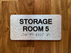 Storage Room 5 Sign with Raised Letters & Grade 2 Compliance Sign