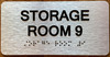 Storage Room 9 Sign with Raised Letters & Grade 2 Sign