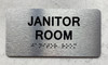 JANITOR ROOM Braille Sign