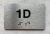 APT# 1D SILVER Braille Sign