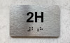 APT# 2H SILVER Braille Sign
