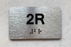 APT# 2R SILVER Braille Sign
