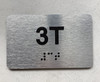 APT# 3T SILVER Braille Sign