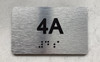 APT# 4A SILVER Safety Sign