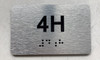 APT# 4H SILVER Braille Sign